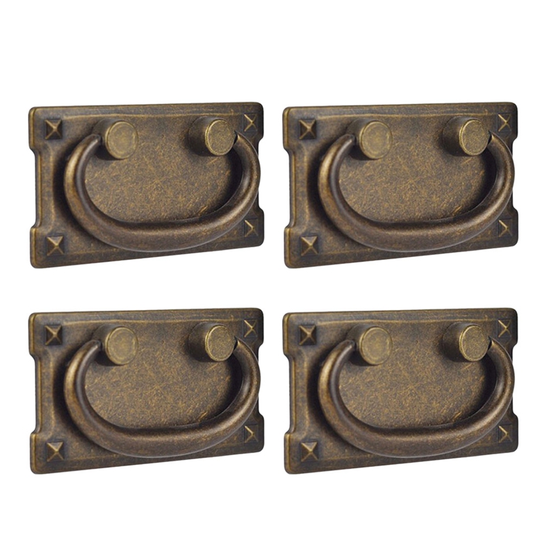 Furniture Hardware Antique - 4 Buah Gagang Tarik Cincin Laci