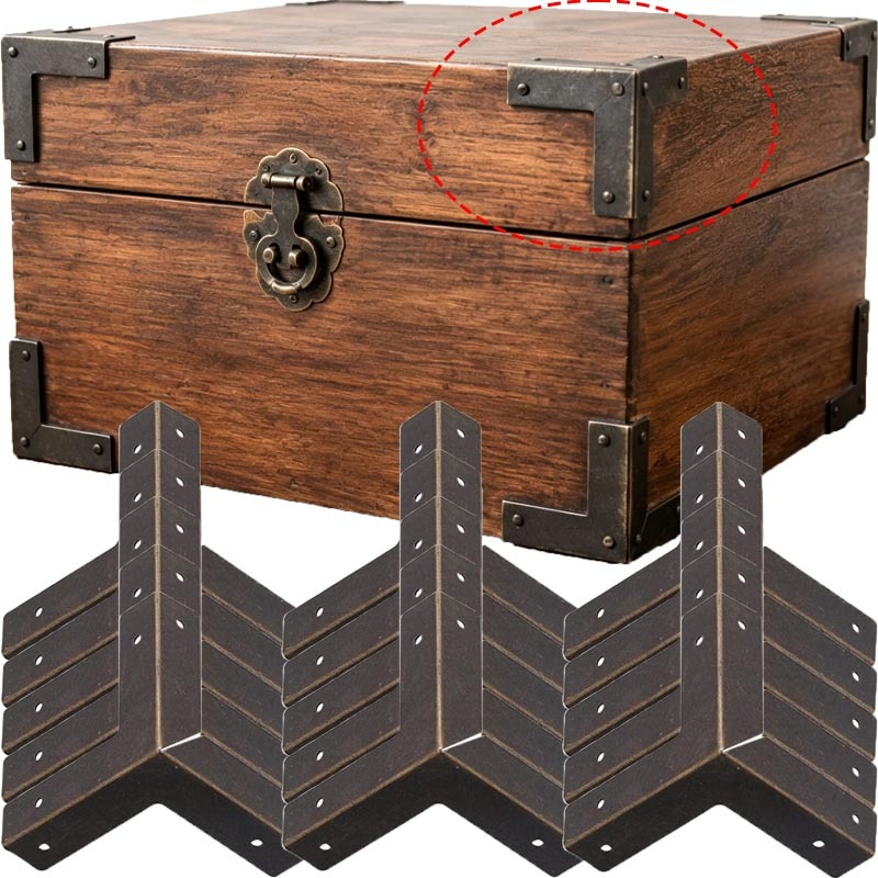 Furniture Hardware Antique - 4/16set Pelindung Sudut Antik Warna Perunggu