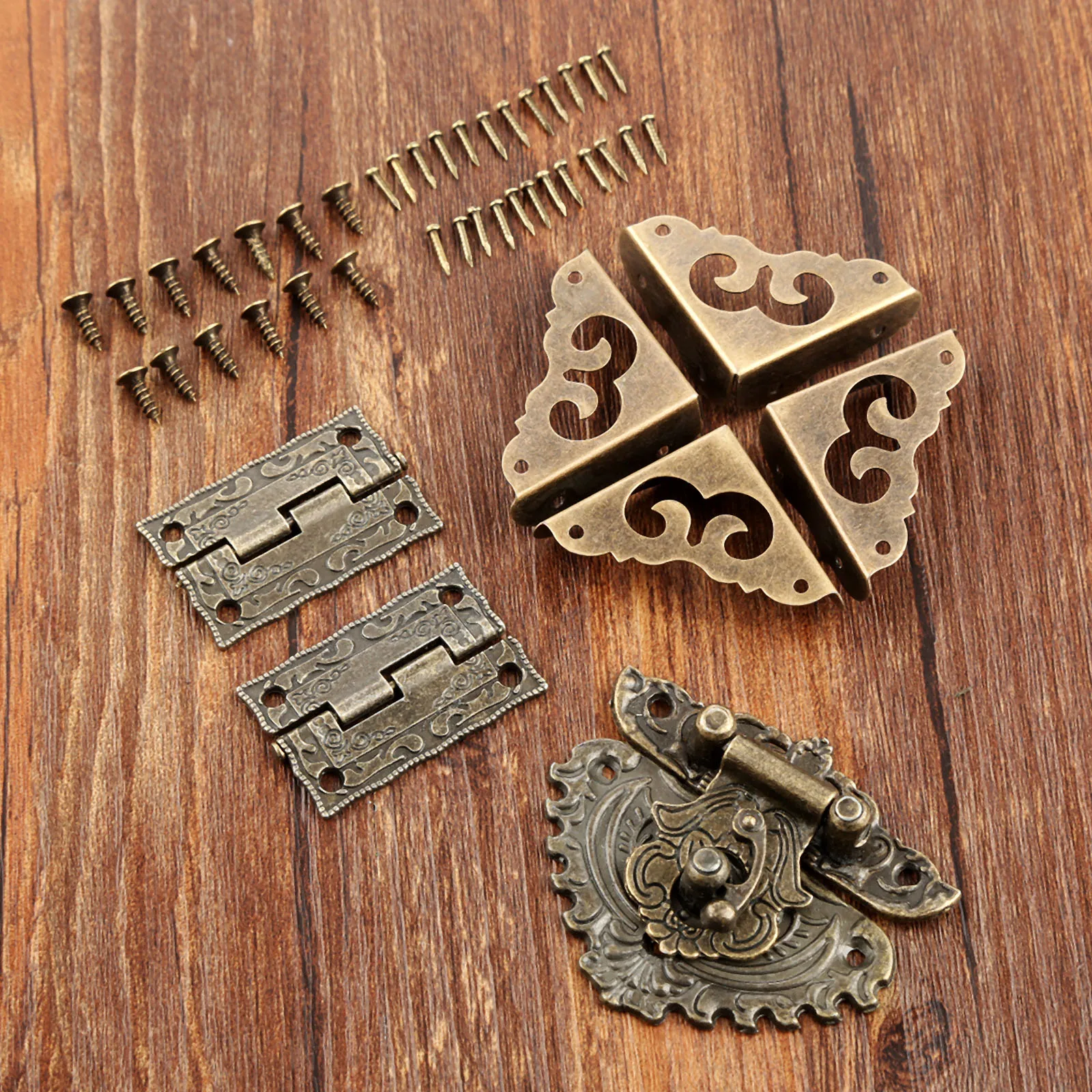 Furniture Hardware Antique - 7 Buah/Set Gembok Perunggu Antik Pengait