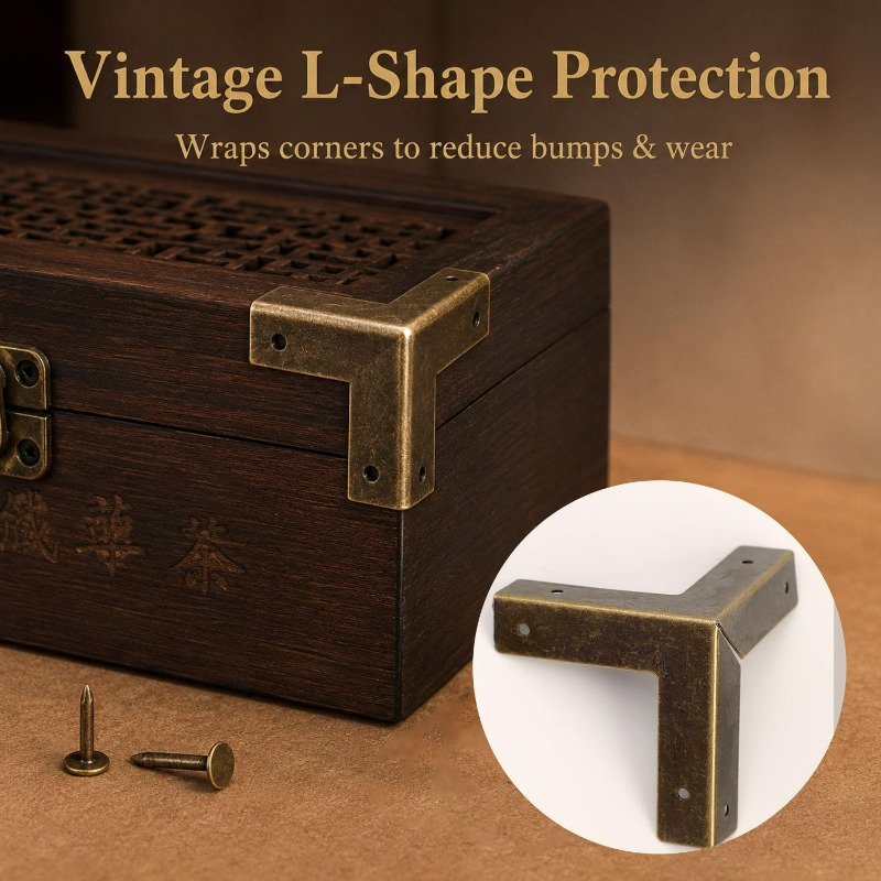 4/16set Pelindung Sudut Antik  - Furniture Hardware Antique ulasan dan harga